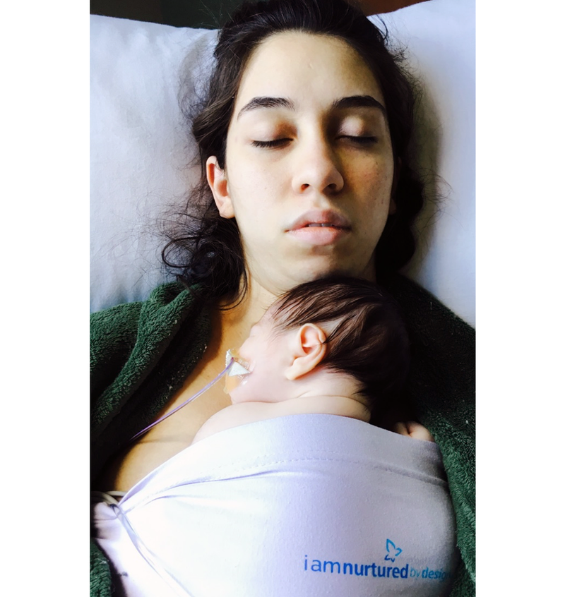The Zaky ZAK®, The Kangaroo Care and Breastfeeding Safety Device for babies weighing 1-15 lbs.