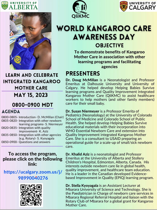 No registration necessary:  Join the University of Alberta and University of Calgary - Kangaroo Care Day Webinar (May 15 at 8am MDT)