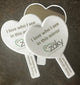 “I love who i see in this mirror” hand-held, heart shaped mirror (3 units)