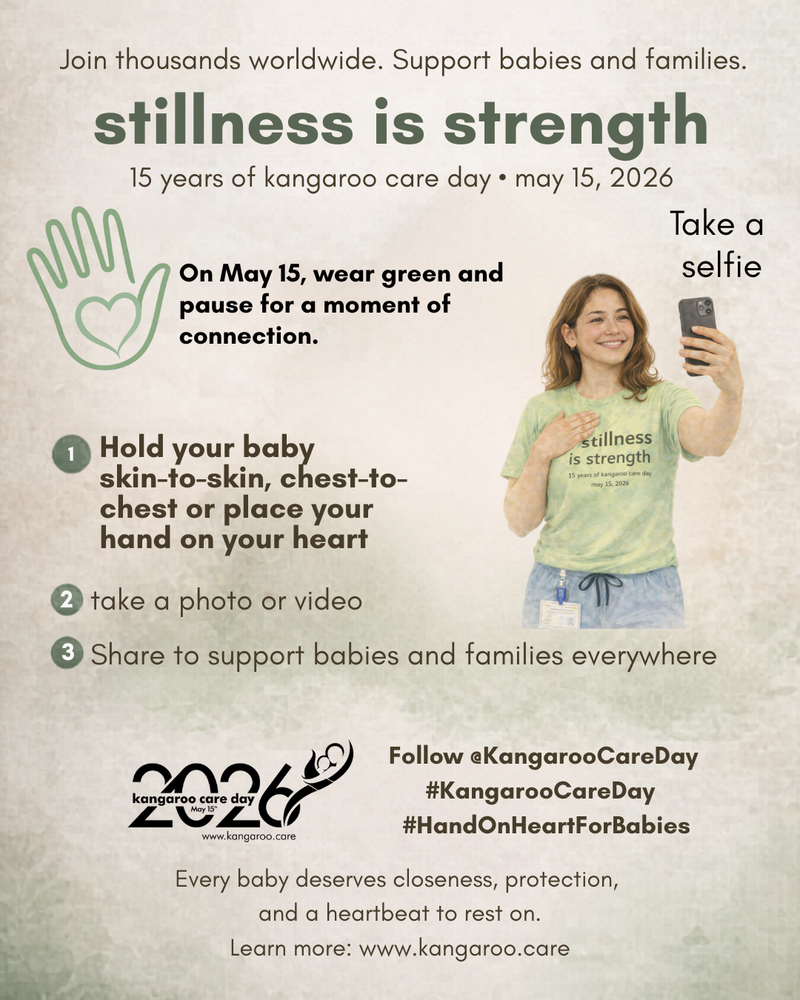 $12.50 Official 15th Anniversary Kangaroo Care Day T-Shirt (May 15, 2026)