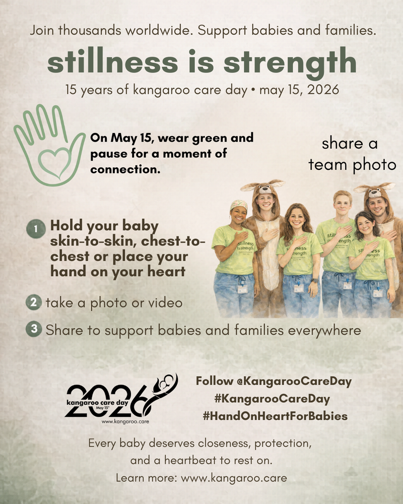 $12.50 Official 15th Anniversary Kangaroo Care Day T-Shirt (May 15, 2026)