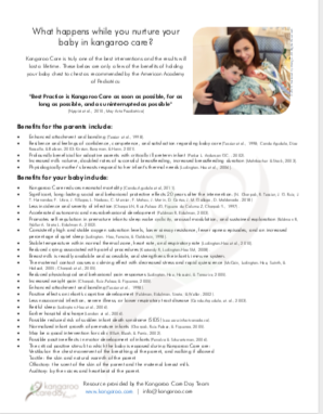 Benefits of Kangaroo Care to Provide to Parents ENGLISH/SPANISH (Free download)