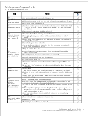 Birth Kangaroo Care/Golden Hour Competency Checklist (Free download)