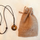 Eternity Circle Tiger's Eye  Adjustable Leather Necklace